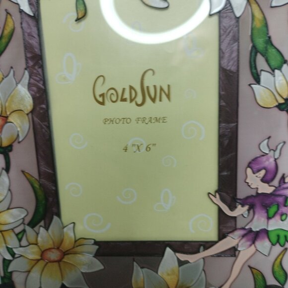 Hand painted sun catcher Picture Frame High Relief Flowers & Butterfly Fair - Picture 4 of 12